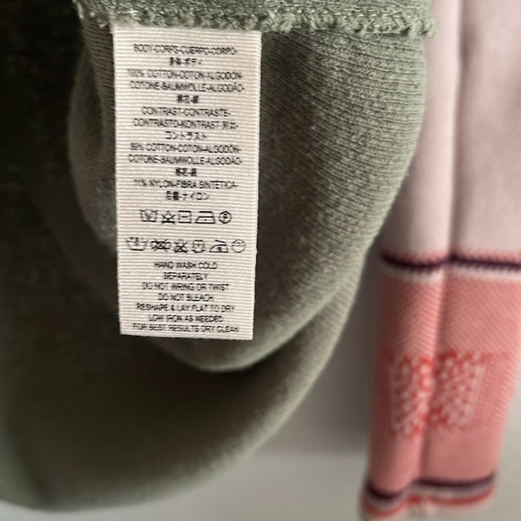 Free People Boho Long-Sleeve Top Green Color With Patterned Sleeves Size S - Picture 7 of 9